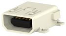 USB CONN, 2.0 MINI TYPE AB, R/A RCPT, 5P