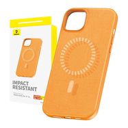 Magnetic Phone Case for iPhone 15 Baseus Fauxther Series (Orange), Baseus