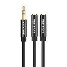 Audio Splitter 3.5mm Male to 2x 3.5mm Female Vention BBSBY 0.3m Black, Vention
