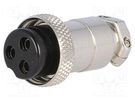 Plug; microphone; female; PIN: 3; for cable; straight; 6mm CLIFF