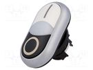 Switch: double; 22mm; Stabl.pos: 1; white/black; M22-FLED,M22-LED EATON ELECTRIC
