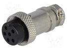 Plug; microphone; female; PIN: 6; for cable; straight 