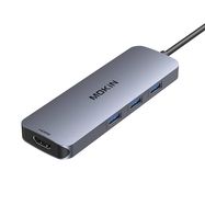 MOKiN Adapter Hub 8in1 USB-C to 2x 4K 60Hz HDMI + USB-C + USB 3.0 + SD + Micro SD (silver), Mokin