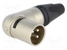 Plug; XLR; male; PIN: 3; angled 90°; swivel; for cable; soldering NEUTRIK