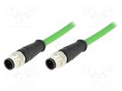 Cable: for sensors/automation; PIN: 4; M12-M12; D code-Ethernet MOLEX