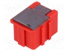 Bin; ESD; 16x12x15mm; ABS,copolymer styrene; red,transparent LICEFA
