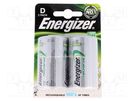 Re-battery: Ni-MH; D; 1.2V; 2500mAh; 2pcs. ENERGIZER
