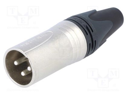 Plug; XLR; male; PIN: 3; straight; for cable; soldering; 16A; 14AWG NEUTRIK NTR-NC3MXX