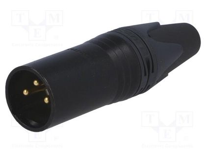 Plug; XLR; male; PIN: 3; straight; for cable; soldering; 16A; 14AWG NEUTRIK NTR-NC3MXXB