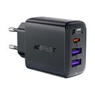 Wall charger Acefast A57 GaN 2xUSB-A+USB-C PD35W EU (black), Acefast