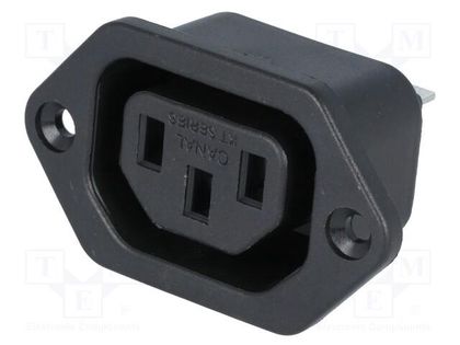 Connector: AC supply; socket; female; 10A; 250VAC; IEC 60320 CANAL ELECTRONIC 2108CQ