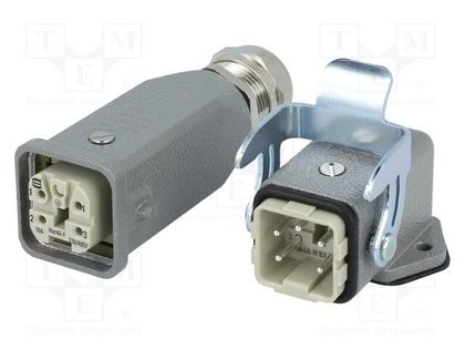 Connector: HDC; male + female; plug + socket,complete set; PIN: 5 HARTING 10200040003