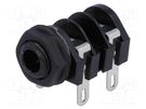 Socket; Jack 6,3mm; female; mono,with double switch; ways: 2; S2 CLIFF