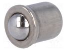 Ball latch; A2 stainless steel; BN 13376; L: 5mm; Ømount.hole: 4mm BOSSARD