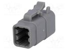 Connector: wire-wire; ATM; female; plug; for cable; PIN: 6; grey AMPHENOL