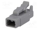 Connector: wire-wire; ATM; female; plug; for cable; PIN: 2; grey AMPHENOL