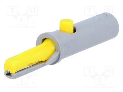 Crocodile clip; 6A; 60VDC; yellow; Grip capac: max.7.5mm HIRSCHMANN T&M AK10GE