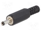 Plug; DC supply; female; 3.4/1.3mm; 3.4mm; 1.3mm; for cable; 9mm 