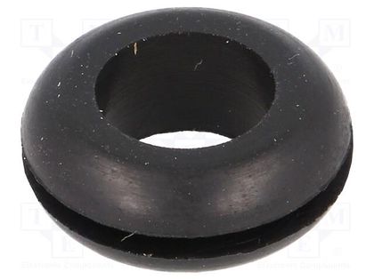 Grommet; Ømount.hole: 12.7mm; Øhole: 9.5mm; rubber; black FIX&FASTEN FIX-GR-4