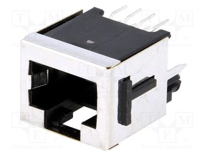 Socket; RJ45; PIN: 8; with panel stop blockade; Layout: 8p8c; THT TE Connectivity 100616-1