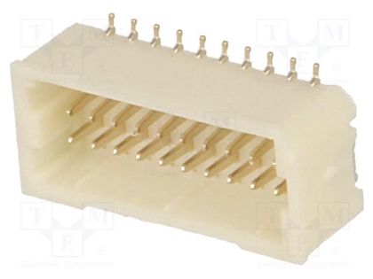 Socket; wire-board; male; 1mm; PIN: 20; SMT; 50V; 1A; tinned; 20mΩ JOINT TECH NX1001-2X10SMS