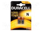 Battery: alkaline; 1.5V; N,R1; non-rechargeable; Ø11.7x29mm; 2pcs. DURACELL