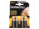 Battery: alkaline; 1.5V; AA; non-rechargeable; 4pcs; BASIC DURACELL