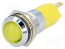 Indicator: LED; recessed; yellow; 12÷14VDC; 12÷14VAC; Ø14.2mm; IP67 SIGNAL-CONSTRUCT