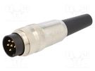 Connector: M16; plug; male; soldering; for cable; PIN: 6; 5A; 250V LUMBERG