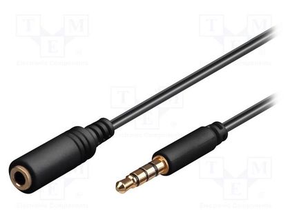 Cable; Jack 3.5mm 4pin socket,Jack 3,5mm 4pin plug; 1m; black Goobay AVK-181-100BK