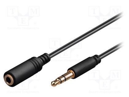 Cable; Jack 3.5mm 3pin socket,Jack 3.5mm 3pin plug; 1m; black Goobay AVK-184-100BK