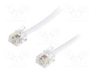 Cable: telephone; RJ11 plug,both sides; 2m; white BQ CABLE