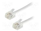 Cable: telephone; RJ11 plug,both sides; 1m; white BQ CABLE