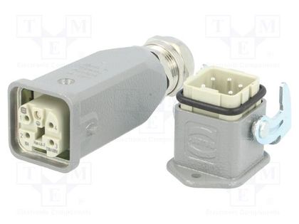 Connector: HDC; male + female; plug + socket,complete set; PIN: 5 HARTING 10200040001