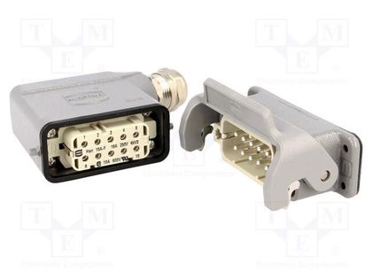 Connector: HDC; male + female; plug + socket,complete set; 10+PE HARTING 10200100000