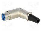 Plug; XLR; female; PIN: 3; angled 90°; for cable 
