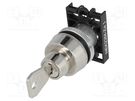 Switch: rotary with key; 22mm; Stabl.pos: 2; grey; IP40; prominent PROMET