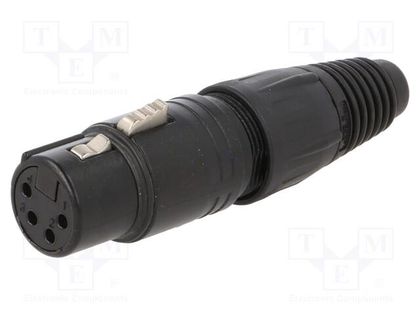 Plug; XLR; female; PIN: 4; straight; for cable; soldering; 3.5÷8mm; X NEUTRIK NTR-NC4FXB