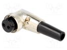 Plug; microphone; female; PIN: 2; for cable; angled 90°; 6mm CLIFF