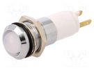 Indicator: LED; recessed; white; 12÷14VDC; 12÷14VAC; Ø14.2mm; IP67 SIGNAL-CONSTRUCT