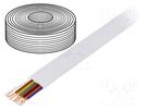 Wire: telecommunication cable; 8x28AWG; stranded; white; 100m BQ CABLE