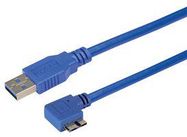 USB CABLE, 3.0 A-MICRO B PLUG, 0.5M, BLU