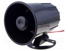 Sound transducer: siren; dynamic; 1 tone; 600mA; Ø: 88mm; 12VDC 