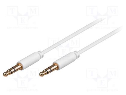 Cable; Jack 3.5mm 3pin plug,both sides; 1m; Plating: gold-plated Goobay AVK-183-100WH