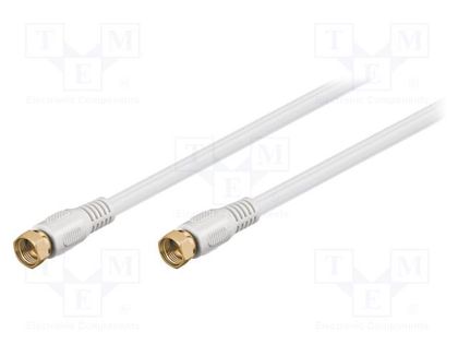 Cable; 75Ω; 10m; F plug,both sides; white Goobay BKF-1000G