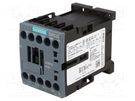 Contactor: 3-pole; NO x3; Auxiliary contacts: NC; 24VDC; 7A; 3RT20 SIEMENS