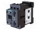 Contactor: 3-pole; NO x3; Auxiliary contacts: NO + NC; 24VDC; 25A SIEMENS