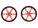 Wheel; red; Shaft: D spring; push-in; Ø: 80mm; Shaft dia: 3mm; W: 10mm POLOLU