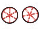 Wheel; red; Shaft: D spring; push-in; Ø: 90mm; Shaft dia: 3mm; W: 10mm POLOLU