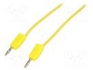 Test lead; banana plug 2mm,both sides; Len: 1m; yellow 